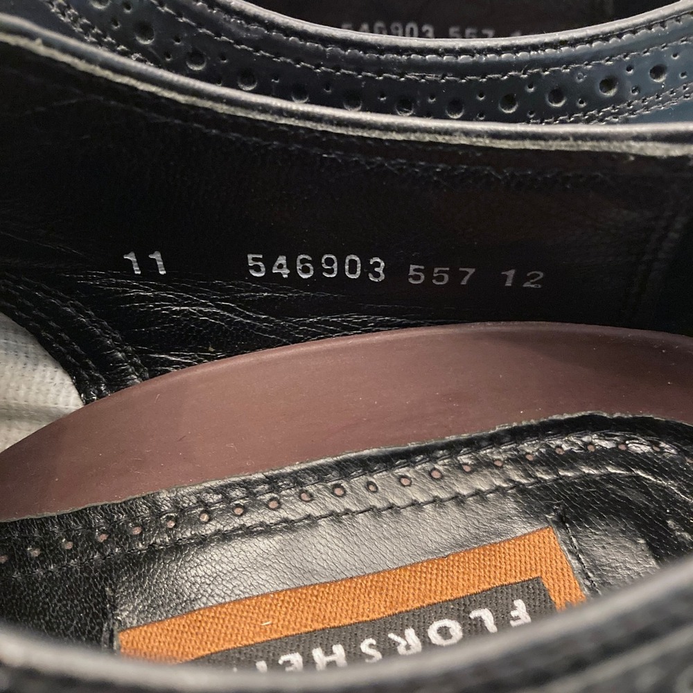 Florsheim Lexington Black Leather Wingtips 17066-01 Mens 11.5 D Oxfords Lace Up - Picture 5 of 8